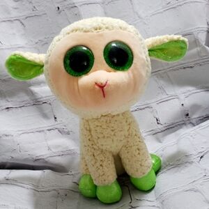 TY Beanie Boos LaLa Lamb 8-Inch Plush Stuffed Animal Green Eyes 2015